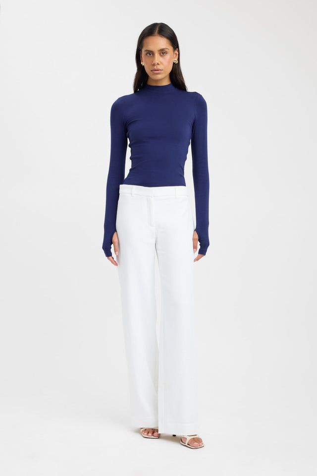side Tara Long Sleeve Top Kookai Fitted Highneck Long sleeve Womens-Blouse 