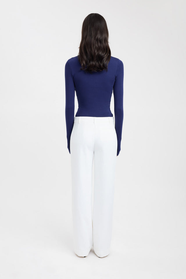 back Tara Long Sleeve Top Kookai Fitted Highneck Long sleeve Womens-Blouse 