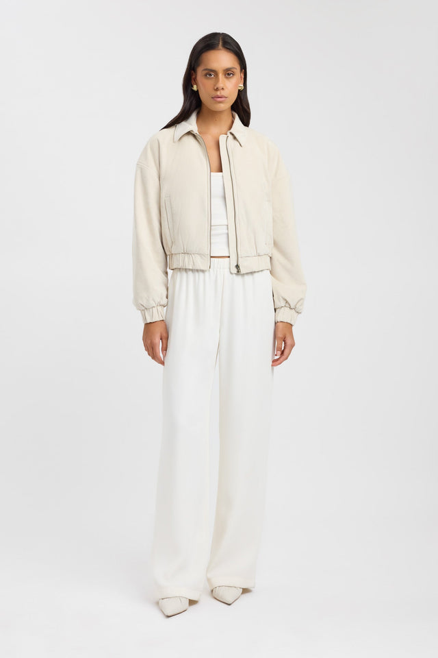 Suki Bomber Kookai Long sleeve Bomber Short brown womens-coats-and-jackets 