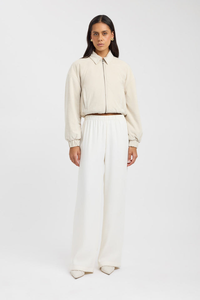 Suki Bomber Kookai Long sleeve Bomber Short brown womens-coats-and-jackets 