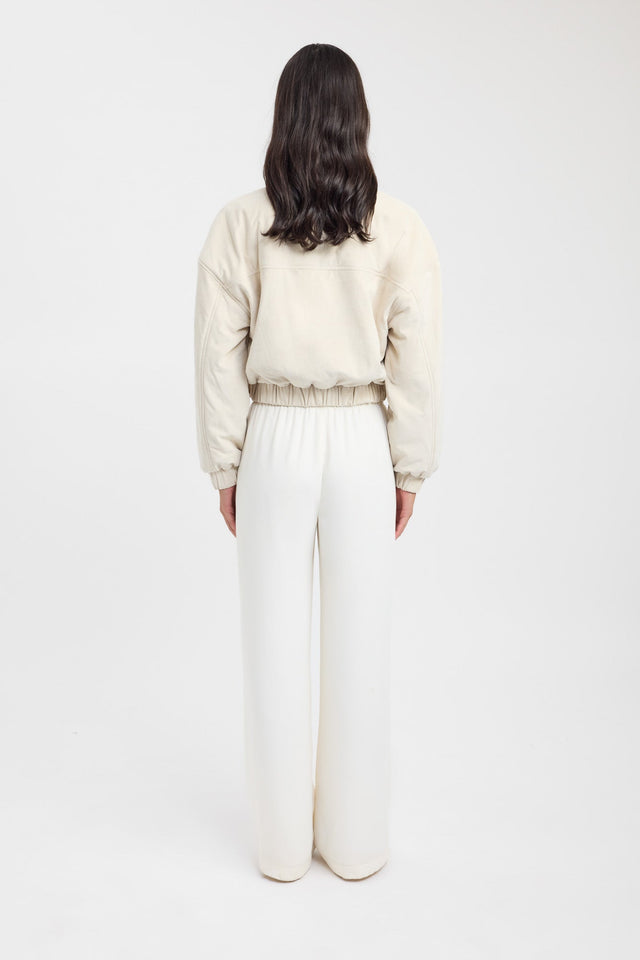 Suki Bomber Kookai Long sleeve Bomber Short brown womens-coats-and-jackets 