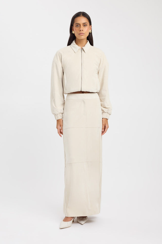 front Suki Bomber Kookai Long sleeve Bomber Short brown womens-coats-and-jackets 