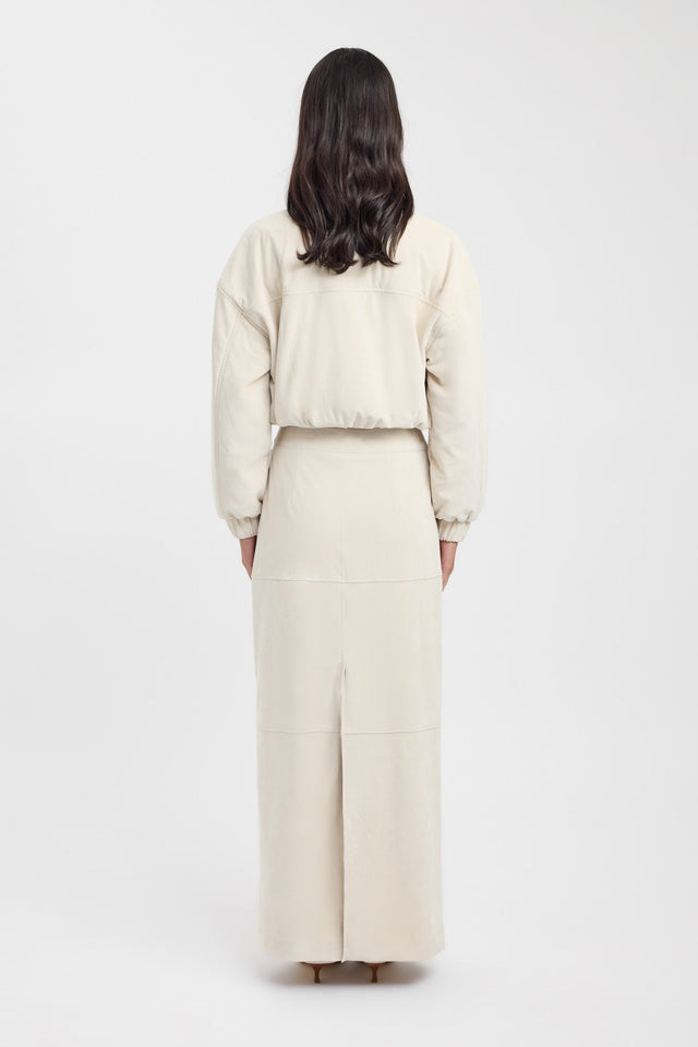 Suki Bomber Kookai Long sleeve Bomber Short brown womens-coats-and-jackets 