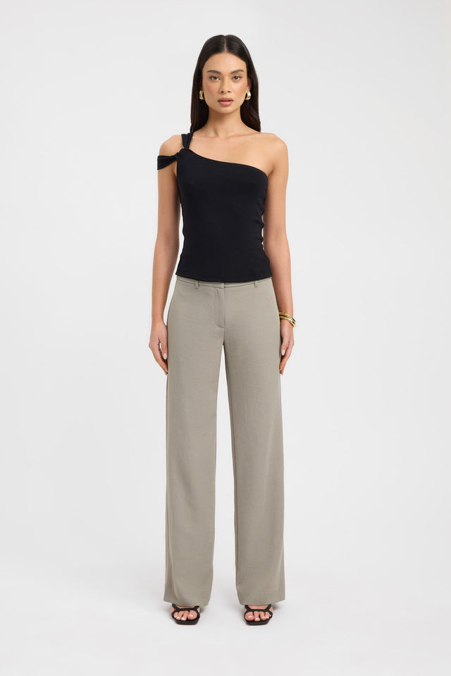 Luna One Shoulder Top Kookai Fitted Asymmetry Sleeveless Womens-Blouse 