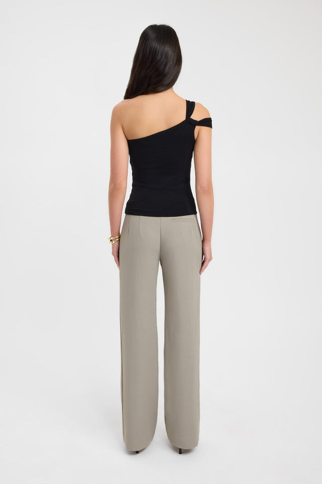 Luna One Shoulder Top Kookai Fitted Asymmetry Sleeveless Womens-Blouse 