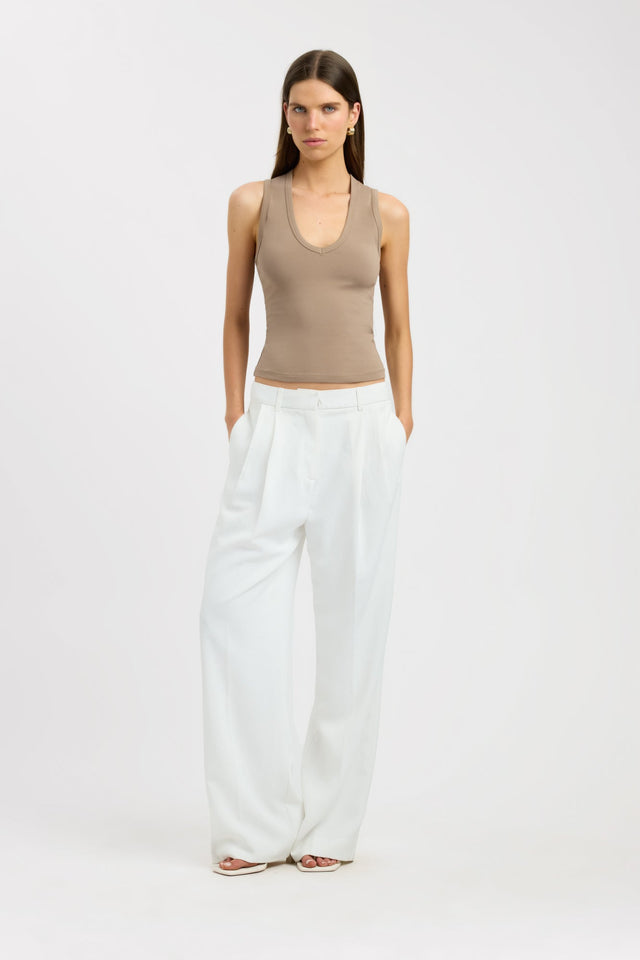 side Soho Tank Kookai Fitted Thick strap Scoop womens-singlets 