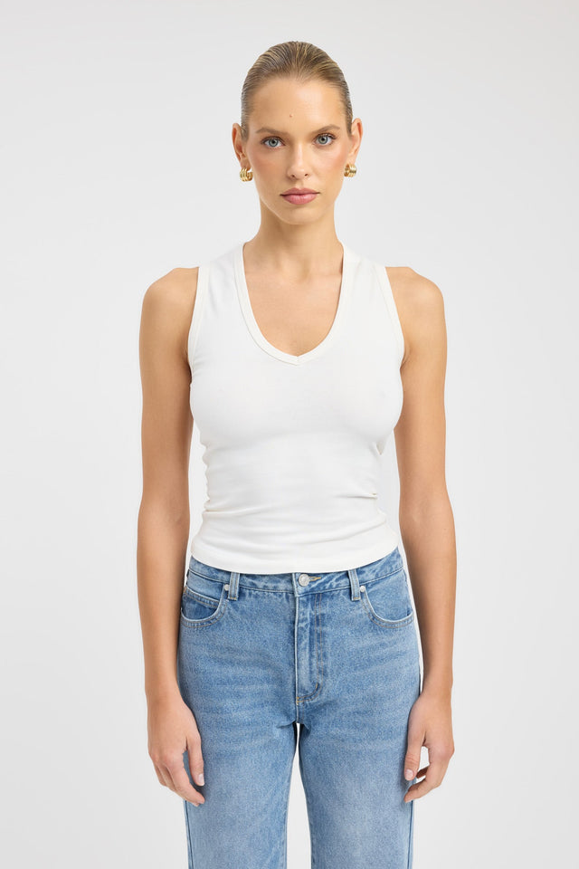 front Soho Tank Kookai Fitted V-neck Sleeveless Womens-Blouse 