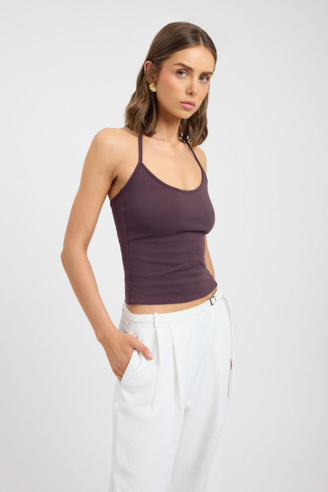 side Kristy Scoop Tank Kookai Fitted Thin strap Scoop womens-singlets 