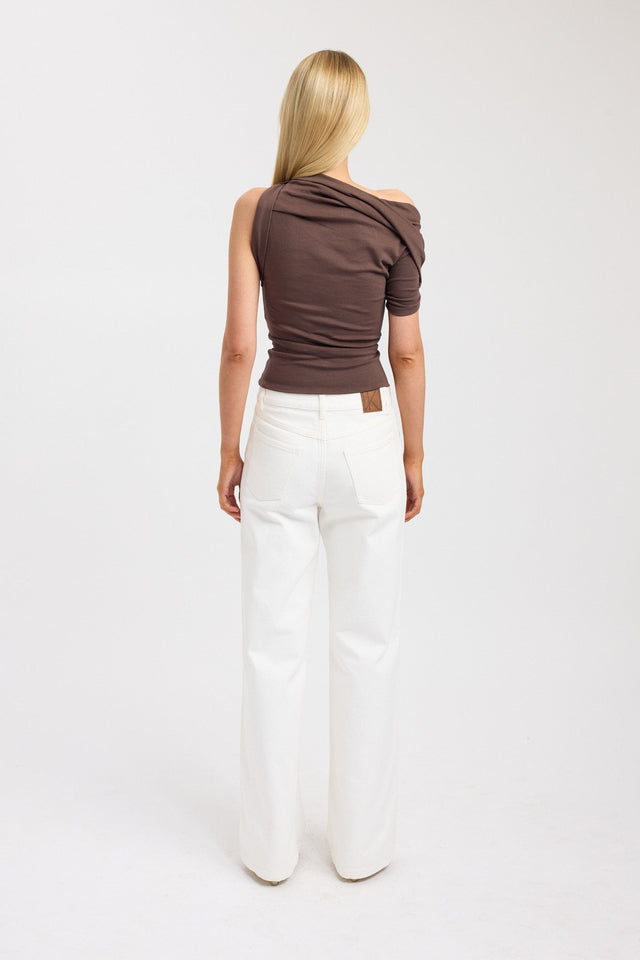 back Hansen Top Kookai Fitted Sweetheart Half sleeves Womens-Blouse 