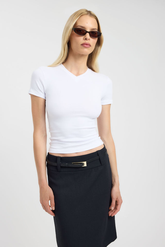 side Jess Tee Kookai Fitted V-neck Short sleeves Womens-Blouse 