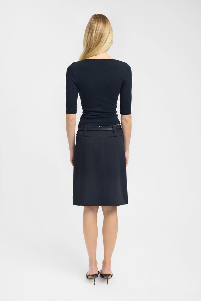 back Davie Top Kookai Fitted Plungeneck Half sleeves Womens-Blouse 