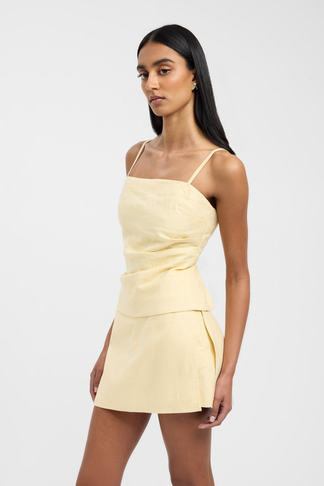 side Palm Adjustable Top Kookai Fitted Squareneck Sleeveless Womens-Blouse 