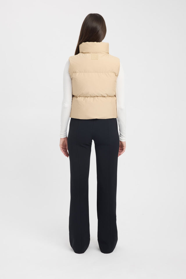 back Vermont Puffer Vest Kookai Sleeveless Puffer Short beige womens-coats-and-jackets 