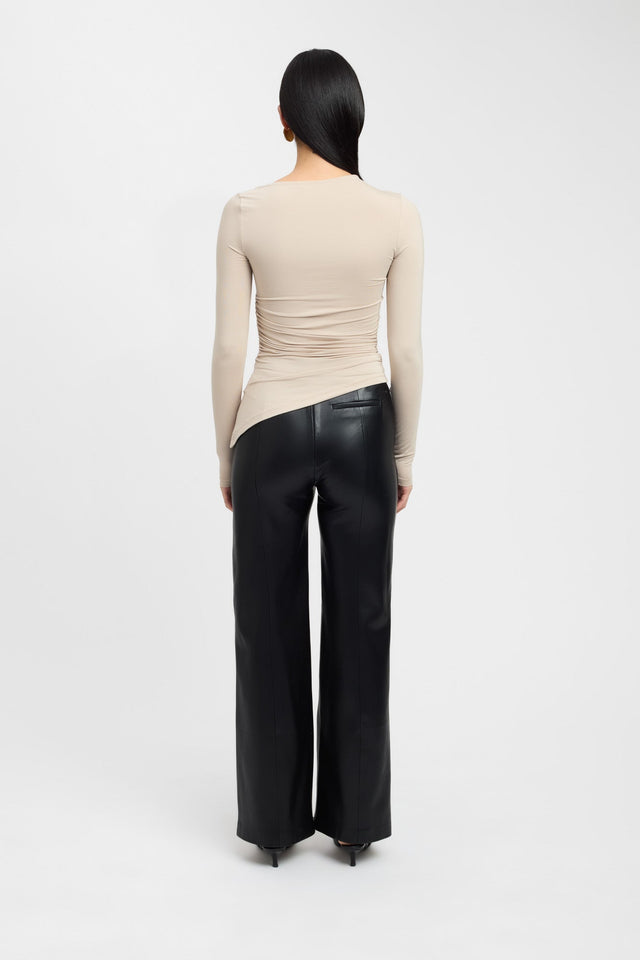 front Silene Asymmetric Top Kookai Fitted Highneck Long sleeve Womens-Blouse 