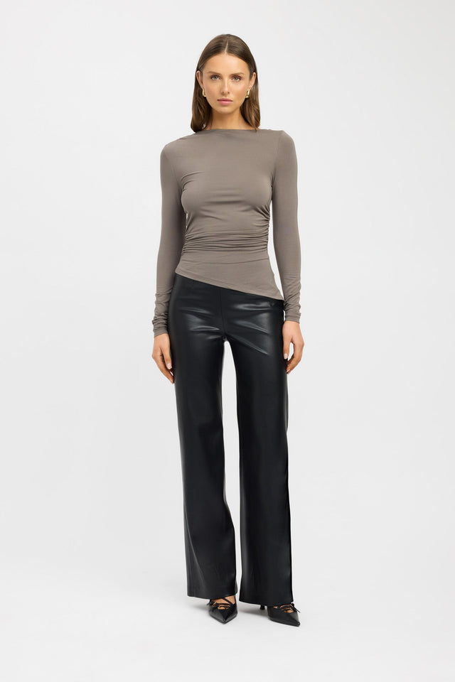 side Silene Asymmetric Top Kookai Fitted Asymmetry Long sleeve Womens-Blouse 