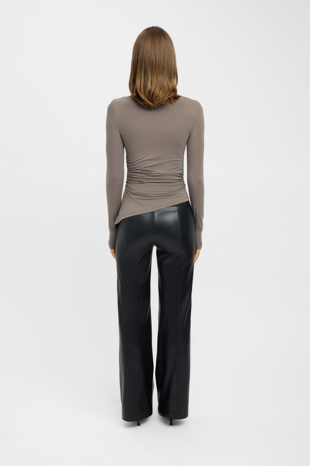 back Silene Asymmetric Top Kookai Fitted Asymmetry Long sleeve Womens-Blouse 