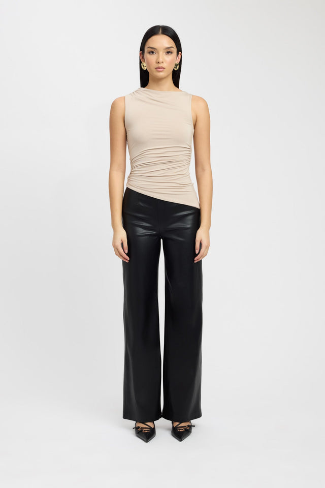 side Alannah Top Kookai Fitted Asymmetry Sleeveless Womens-Blouse 