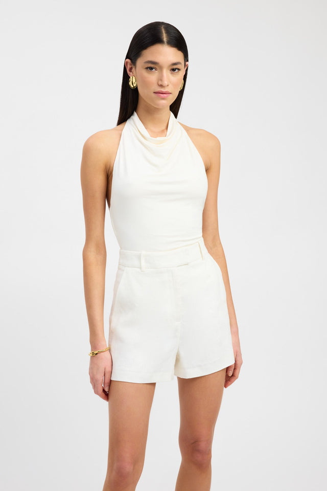 front Roberta Top Kookai Fitted Cowl black womens-singlets 