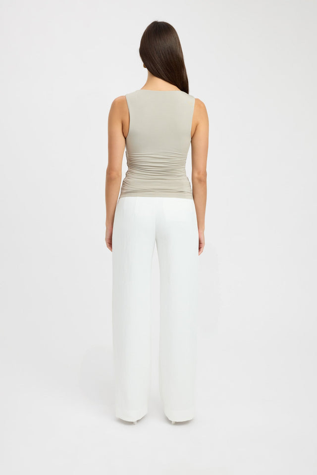 back Mina Top Kookai Fitted Plungeneck Sleeveless Womens-Blouse 