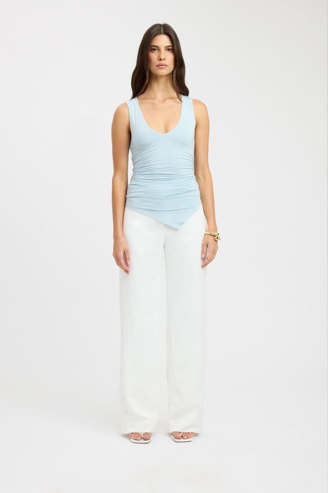 front Mina Top Kookai Fitted Scoopneck Sleeveless Womens-Blouse 