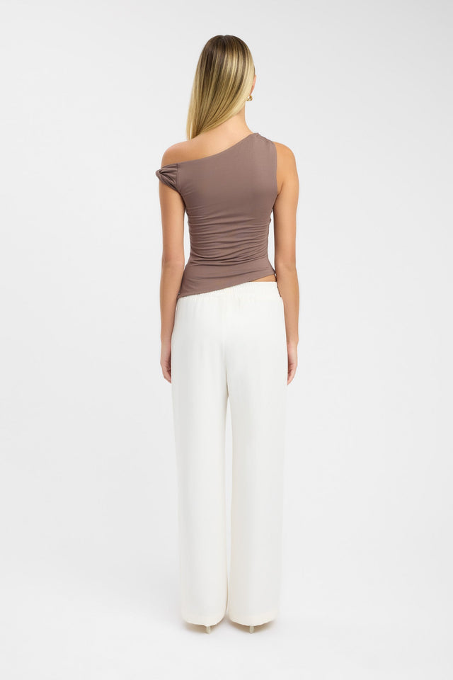 back Milly Top Kookai Fitted Asymmetry Sleeveless Womens-Blouse 