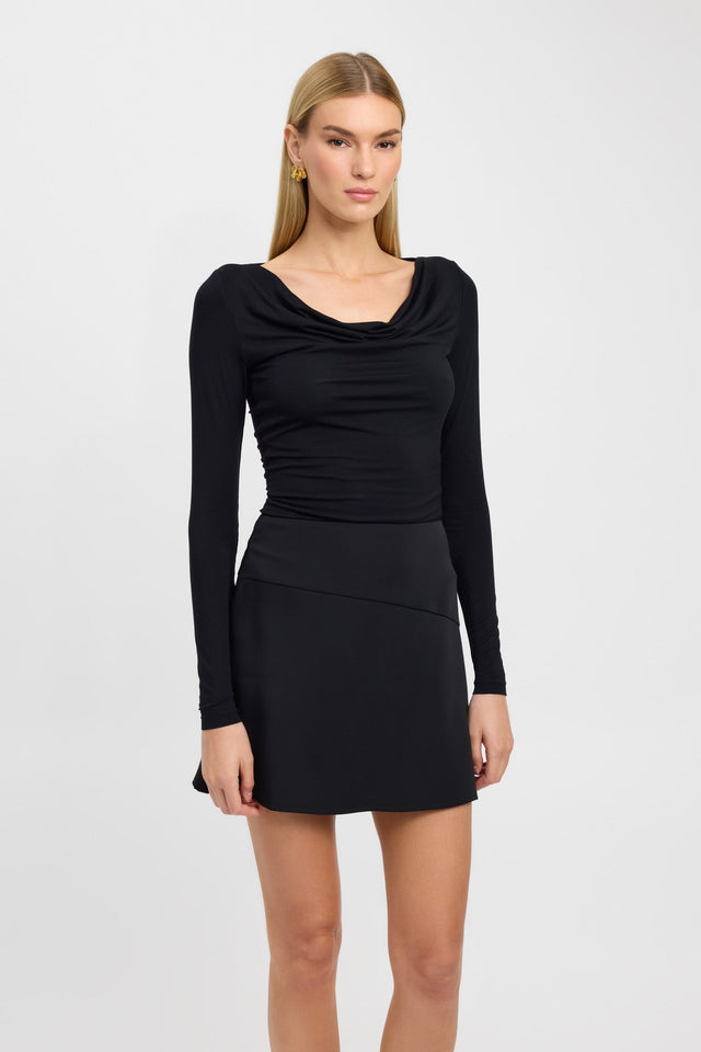 front Robbie Top Kookai Fitted Asymmetry Long sleeve Womens-Blouse 