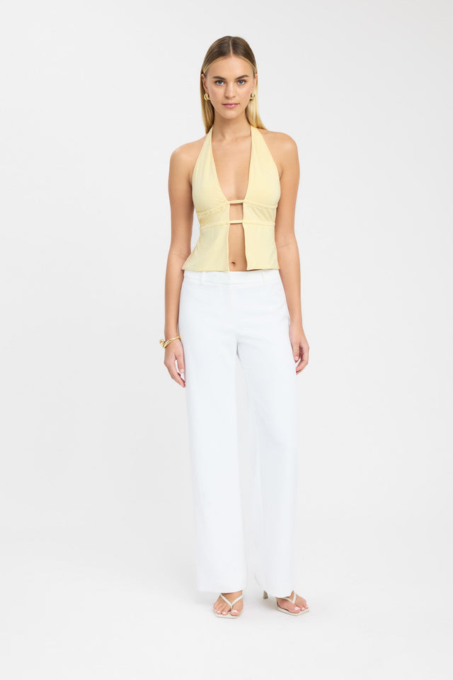 side Harper Top Kookai Fitted Plungeneck Sleeveless Womens-Blouse 