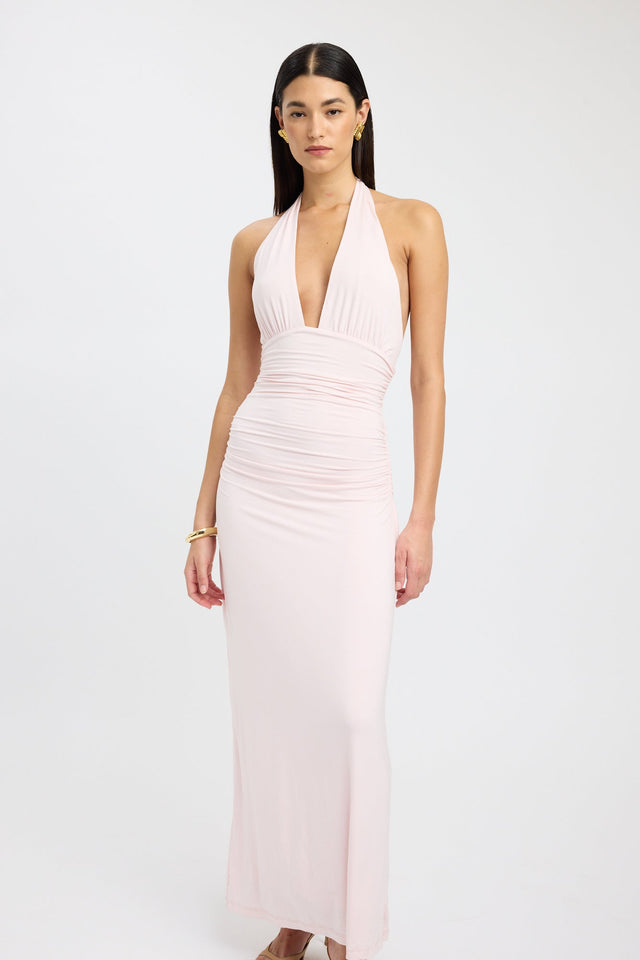 side Leni Maxi Dress Kookai Bodycon Maxi Fitted Plungeneck brown womens-dresses 