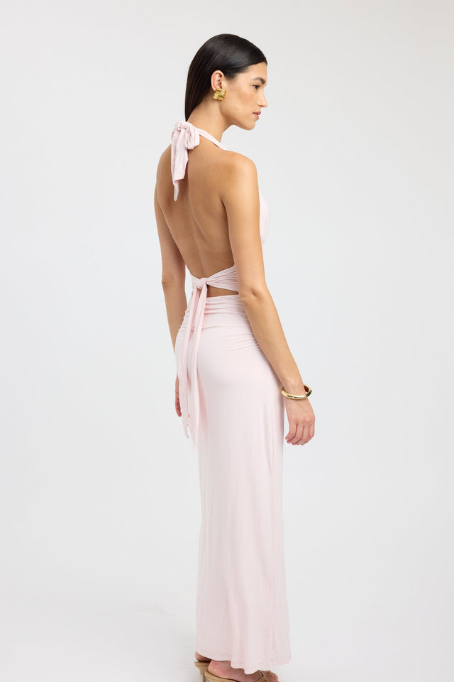 back Leni Maxi Dress Kookai Bodycon Maxi Fitted Plungeneck brown womens-dresses 