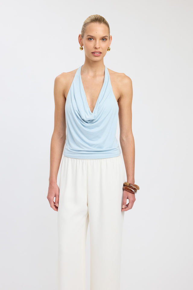side Bayley Top Kookai Fitted Cowlneck Sleeveless Womens-Blouse 