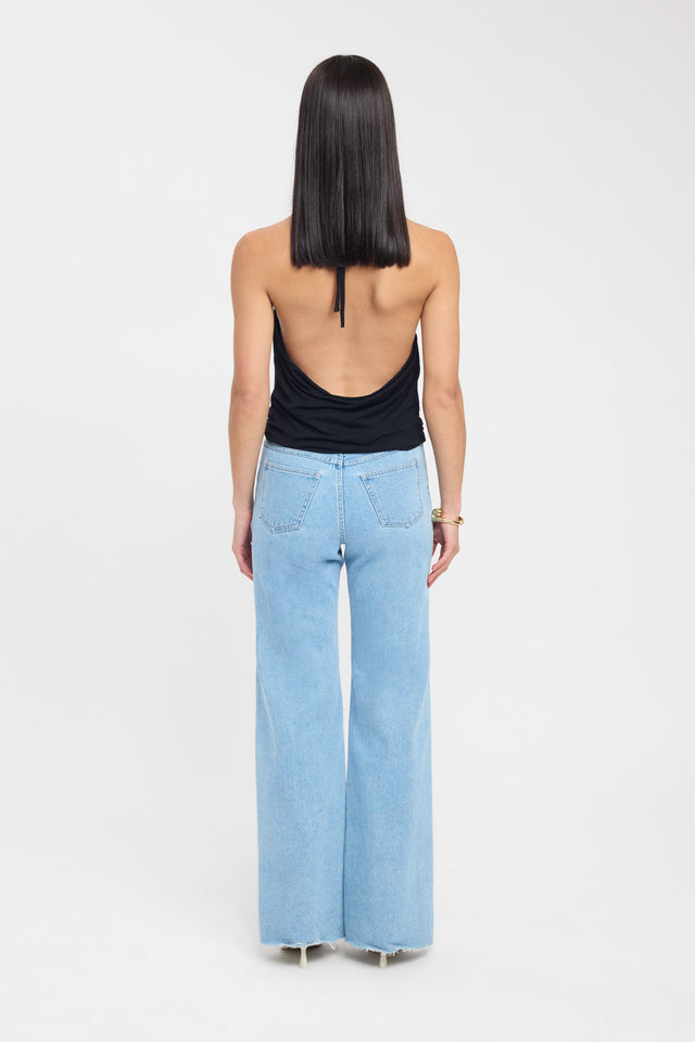 back Bayley Top Kookai Fitted Cowlneck Sleeveless Womens-Blouse 