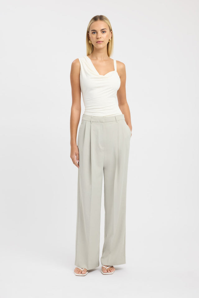 front Jessie Cowl Top Kookai Fitted Thin strap High-neck white womens-singlets 