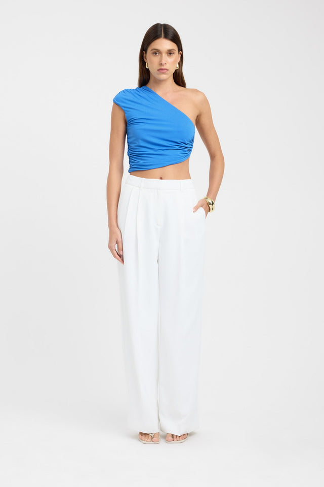 side Dion Top Kookai Fitted Asymmetry Sleeveless Womens-Blouse 