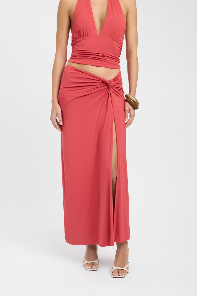 back Quinn Maxi Skirt Kookai Straight Maxi black womens-skirts 