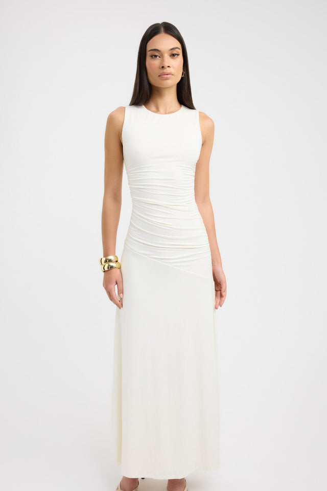 front Sia Maxi Dress Kookai Bodycon Maxi Fitted Roundneck womens-dresses 