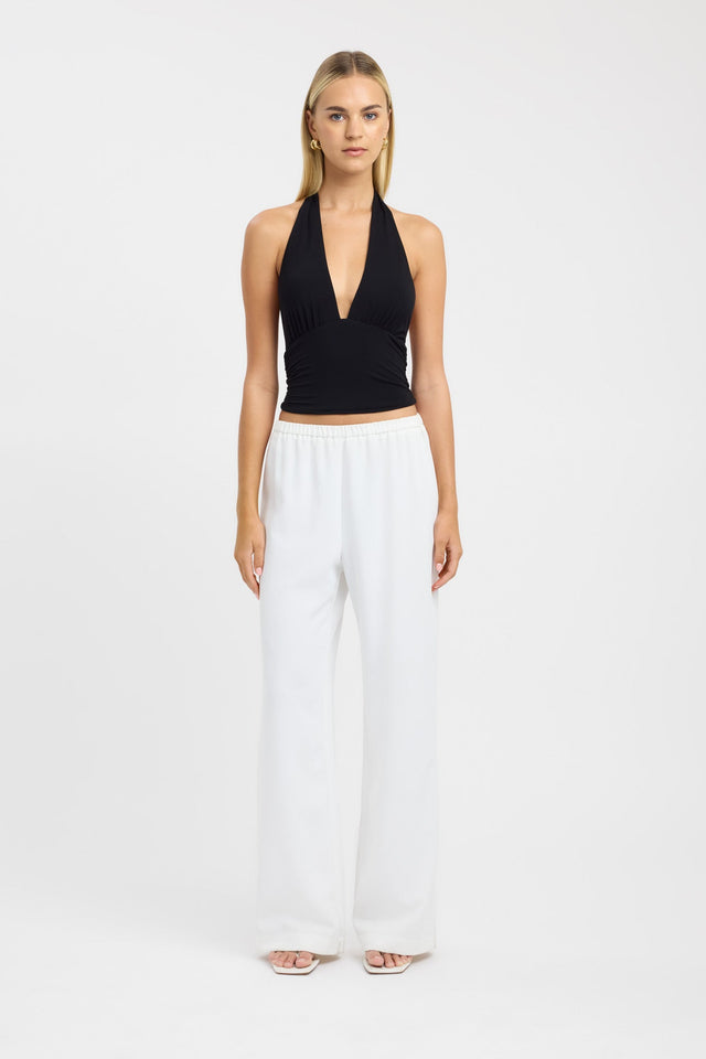side Leni Top Kookai Fitted Plungeneck Sleeveless Womens-Blouse 