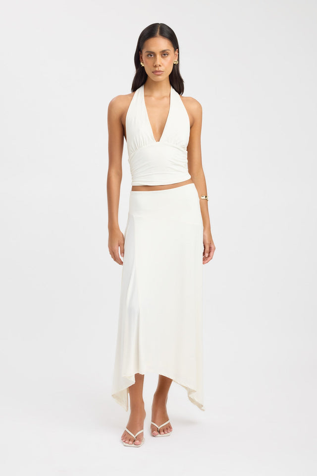 front Leni Top Kookai Fitted Plungeneck Sleeveless Womens-Blouse 