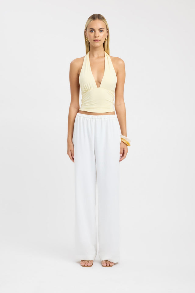 side Leni Top Kookai Fitted Plungeneck Sleeveless Womens-Blouse 