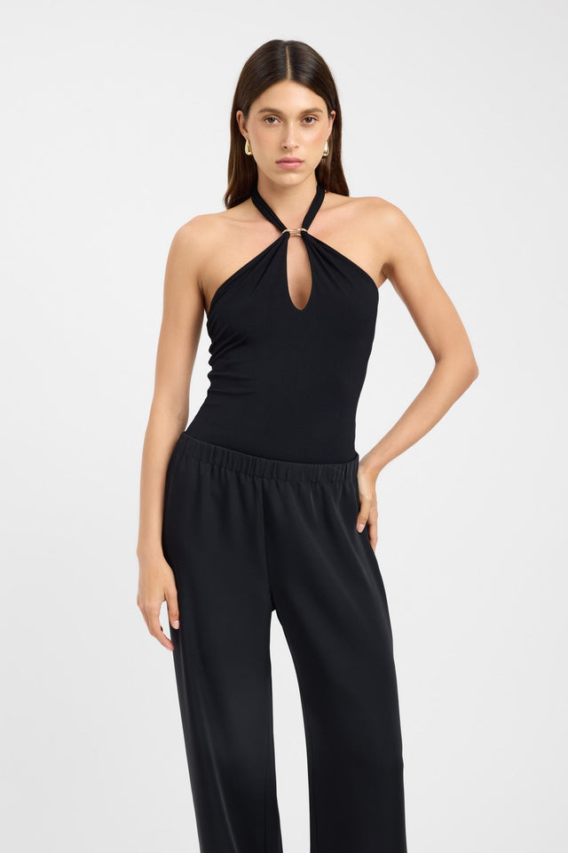 front Havana Top Kookai Fitted Asymmetry Sleeveless Womens-Blouse 