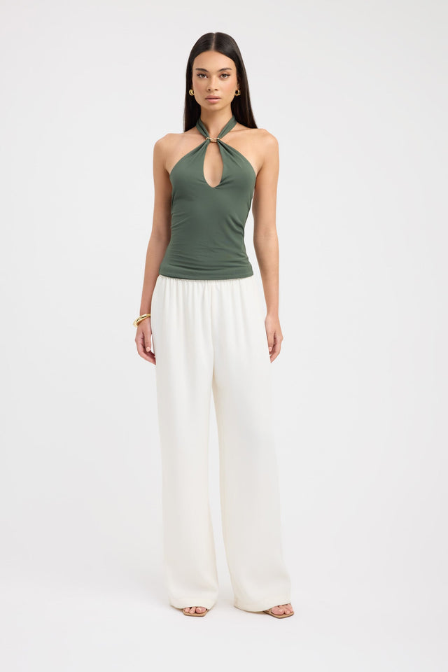 side Havana Top Kookai Fitted Sleeveless Womens-Blouse 
