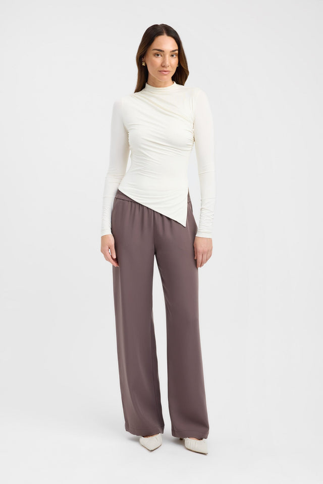 front Valentina Top Kookai Fitted Highneck Long sleeve Womens-Blouse 