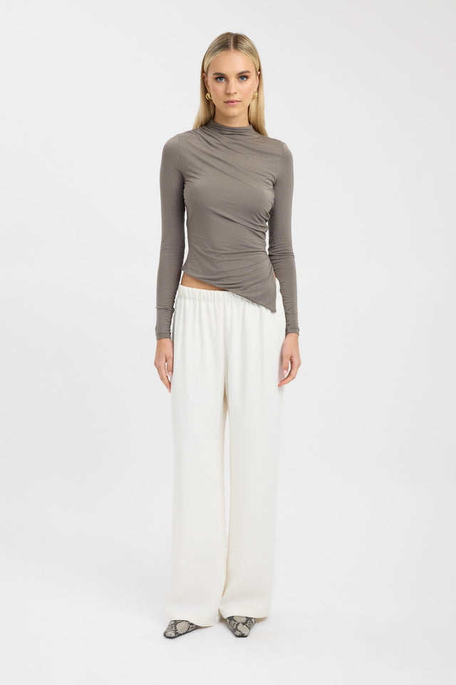 front Valentina Top Kookai Fitted Highneck Long sleeve Womens-Blouse 