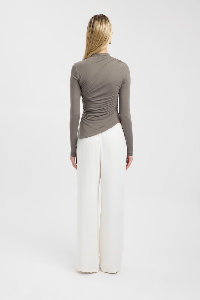 back Valentina Top Kookai Fitted Highneck Long sleeve Womens-Blouse 