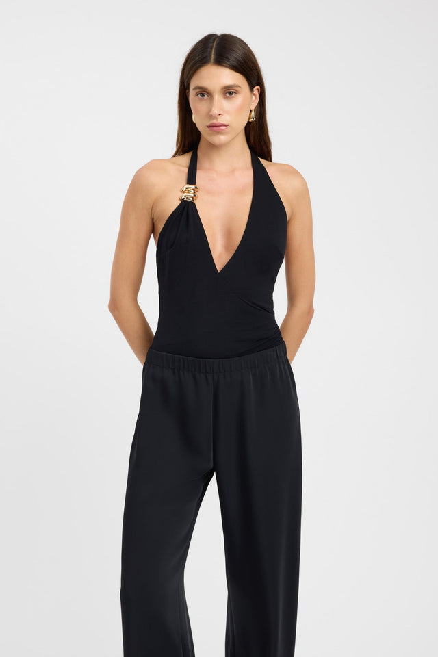 front Paloma Top Kookai Fitted Plungeneck Sleeveless Womens-Blouse 