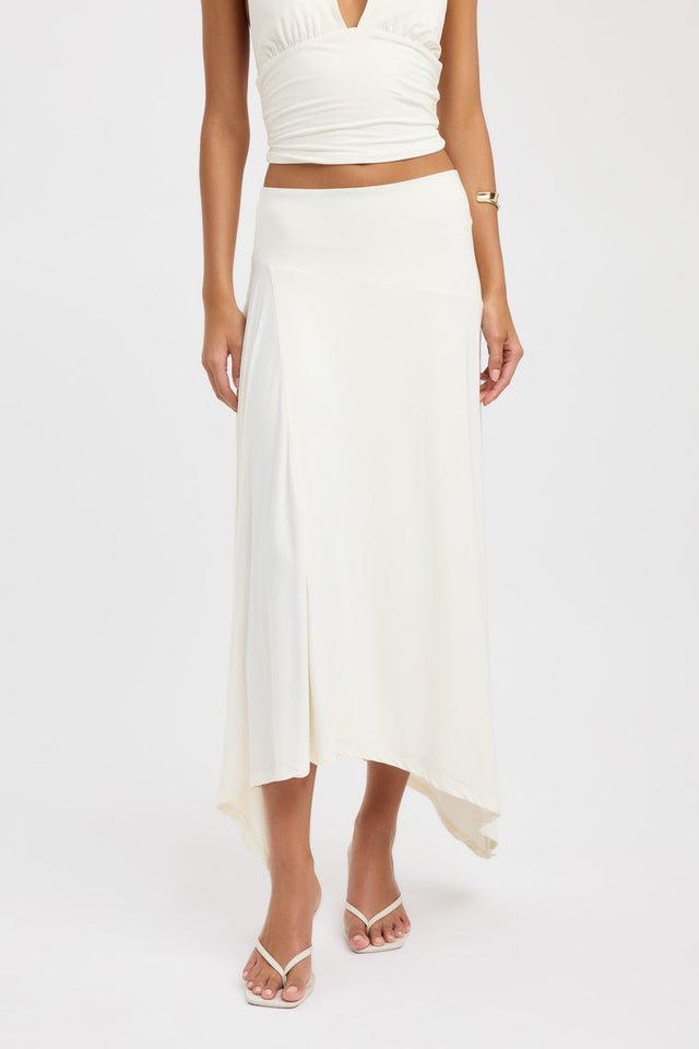 back Zali Skirt Kookai Asymmetry Midi brown womens-skirts 