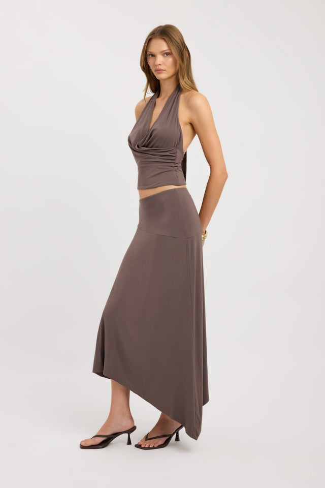 front Zali Skirt Kookai Asymmetry Maxi womens-skirts 