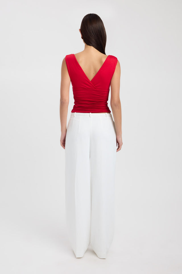 back Solis Top Kookai Fitted Plungeneck Sleeveless Womens-Blouse 
