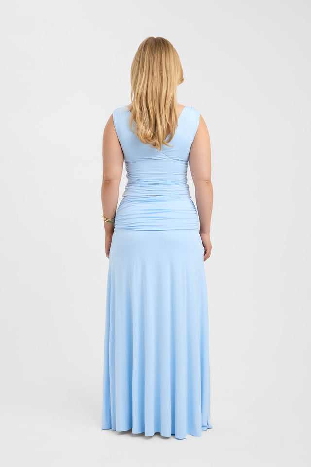 Presenting the Arlo Maxi Skirt in womens-skirts with straight hem and light blue colour detail