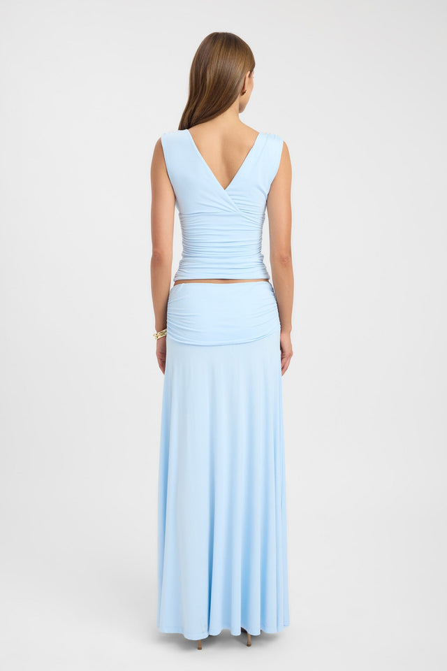 Crafted with the Arlo Maxi Skirt in womens-skirts featuring straight hem and light blue colour back