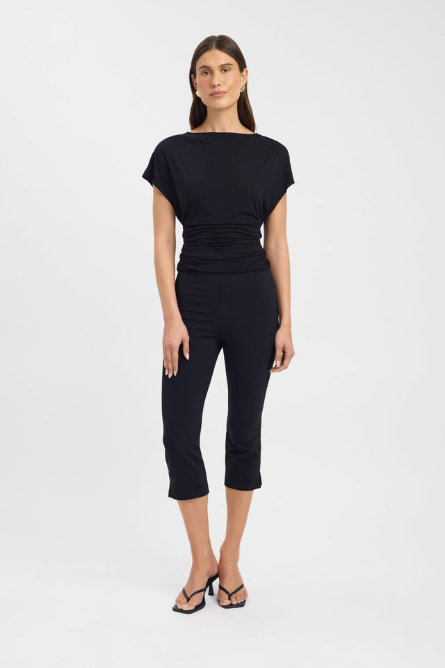 side Amaya Top Kookai Relaxed Boatneck Short sleeves Womens-Blouse 